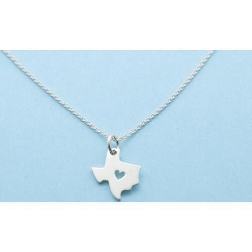 10PCS Outline State of Texas Map Necklace USA TX City Necklace Geometric Geography I Heart Love Texas Necklaces Hometown Gifts
