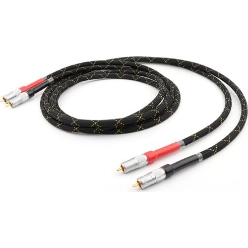 Pair YTER 8N OCC Copper RCA Intecconnect Audio Cable Hifi Audio Extension Cord RCA to RCA Audio Cable Interconnect Cable