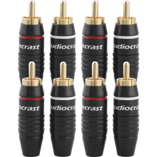 Free shipping 50 pcs High Quality Nakamichi RCA Plug Solder RCA Adapter 24K Gold Plated Audio Plug