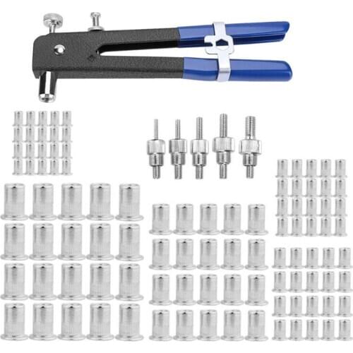 106pcs Threaded Nut Rivet Gun M3-M8 Insertion Rivet Tool with Rivet Kit for Household Repair Tools