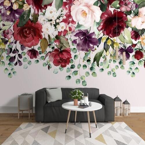 Custom Photo Wallpaper Modern Art Flower Plant Green Leaf Study Living Room Dining Room Background Wall Mural Papel De Parede 3D