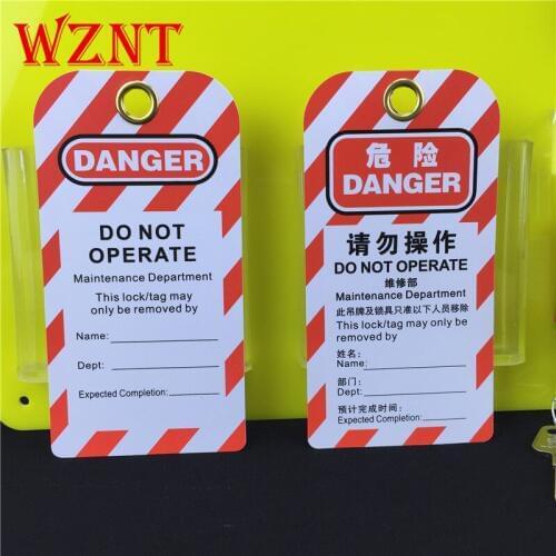 Durable PVC Safety Lockout padlock tag tuff tags do not operate tag Content can be customized