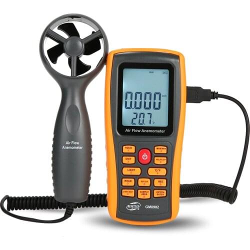 Handheld Anemometer Maximum Minimum Average Wind Speed Meter LCD Digital Display Measuring Device