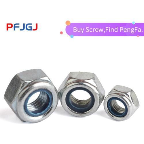 Peng Fa 4.8 grade 8.8 grade fine-toothed nylon self-locking nut DIN985 anti-loosening lock nut anti-skid nut 8-30