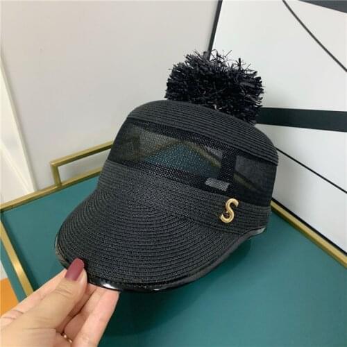 USPOP Spring Summer Breathable Straw hats women sun hats Black sun visor caps