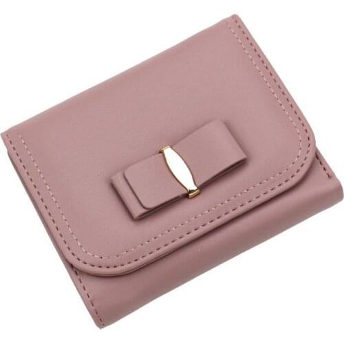 Cute Bow Women Wallet 2021 Pu Leather Mini Purse Female Coin Pocket Brand Short Lady Purse Young Girl Purse Money Change Bag