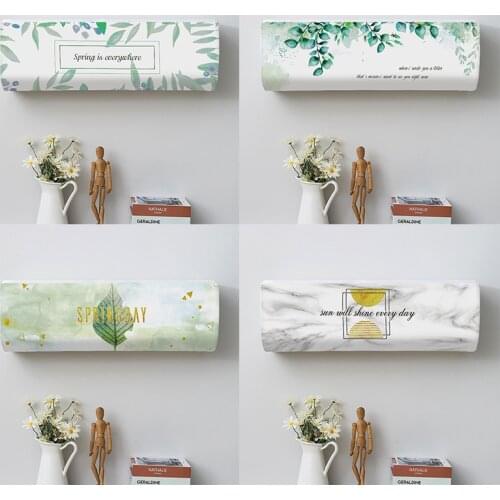 Nordic Air Conditioner Cover Green Leaves Air Conditioner Case for Wall Mounted Air Conditioning Dust Cover Home Decor