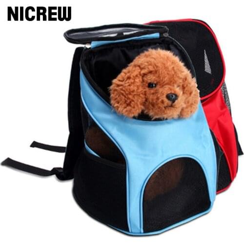 NICREW Dog Carrier Bag Portable Double Shoulder Travel Pet Dogs Backpack Outdoor Cat Puppy Front Bag Mesh Backpack Pet Supplies