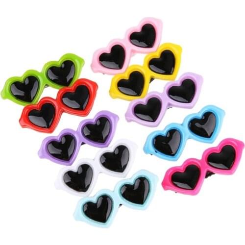 New Puppy Sunglasses Hairpin Sunglasses Clip Hair Accessories Cute Cartoon Dog Head Flower York Teddy Headdress Pet Accessories