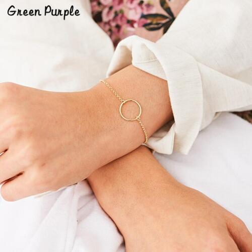 Circle Bracelet Handmade Gold Wrap Jewelry Charm Bracelet Minimalism Bangles Vintage Boho women Bangles