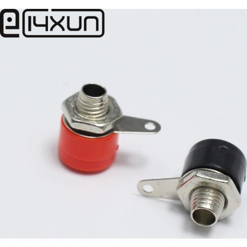 10pcs/lot 4mm banana binding post 4mm banana socket red black For 4mm banana plug connector