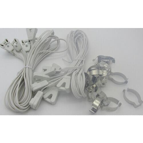 1000sets G5 T5 Light Box Line T5 Lamp Holder Socket With Cable With Metal Clips
