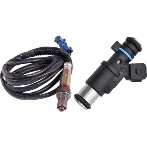 2 Pcs Car Accessories: 1 Pcs Oxygen Probe O2 Sensor & 1 Pcs Fuel Injectors for Peugeot