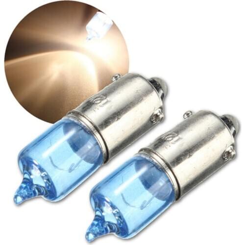 2x H6W BAX9S 6W White Xenon Car Side Marker Parking Lamp 12V 5000K