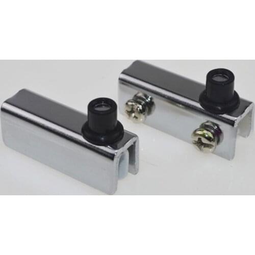 2PCs Glass Door Pivot Hinge Cabinet Doors Wardrobe TV Cabinets Bookcases Clamp Clip Silver Glass Hinges For Cabinet Cupboard New