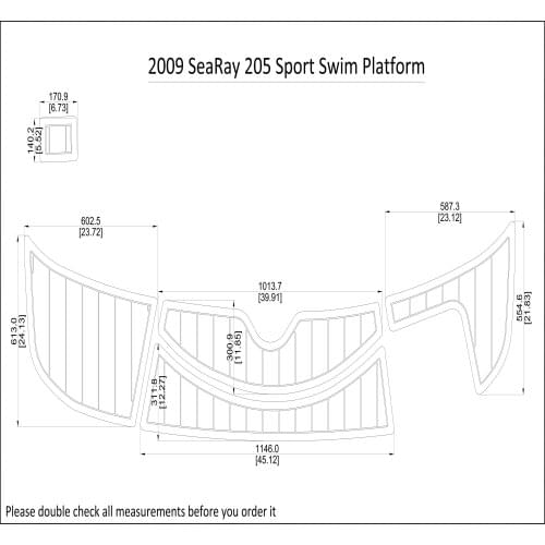 2009 SeaRay 205 Sport Swim Platform Pad Boat EVA Teak Decking 1/4" 6mm