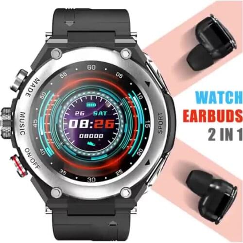 2021 BT Call Function Smartwatch Blood Pressure Smart Watch GPS Fitness Bracelet And Wireless Earphone TWS Earbuds 2 In 1