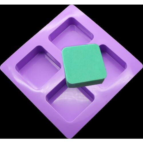 4 Square 3d Rectangular Cavity Silicone Mold Soap Mold Chocolate Fondant Cake Decoration Food Kitchen Decoration