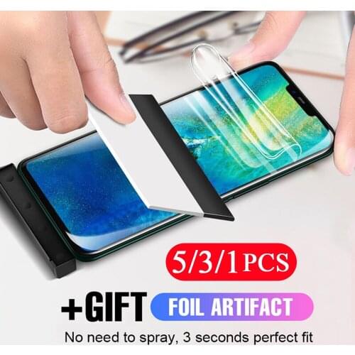 5/3/1Pcs soft full cover film for huawei y7 y7p y6 pro y6s y6p prime 2019 y5 lite 2018 screen protector hydrogel film Not Glass