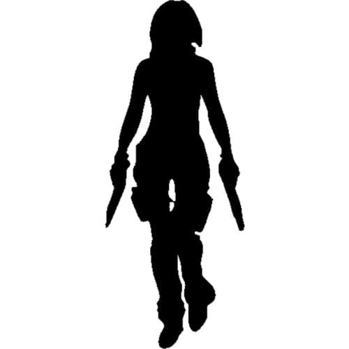 6.7cm*16.7cm Evil Girl Fashion Car Sticker Car Accessories Vinyl Black/Silver S3-5395