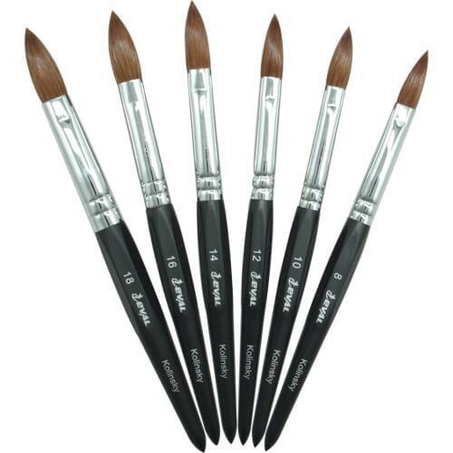 Eval Six Angles 100% Kolinsky Sable Hair Brushes Acrylic Nail Brush Professional UV GEL Nail Manicure Powder Pedicure Art Tools