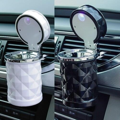 SMOSMO Car Portable LED Light Car Ashtray Universal Cigarette Trash Cylinder Seat Car Ashtray Bin Holder Car Accessories for Man