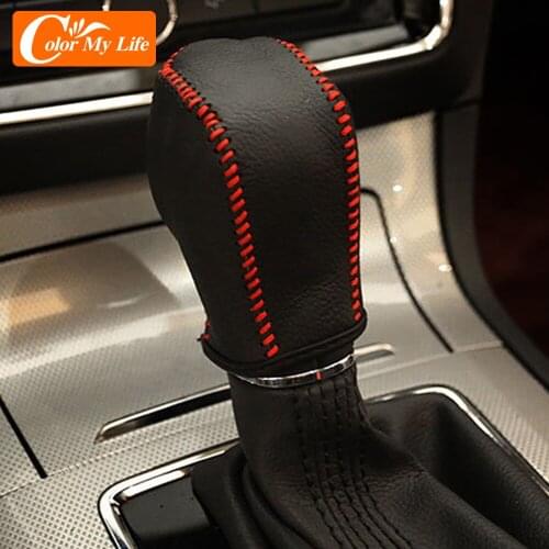 Car Gear Shift Collars for MG ZS MG6 MG3 RX5 AT Shift Knob Cover Leather Auto Car-styling Center Interior Accessories Decoration
