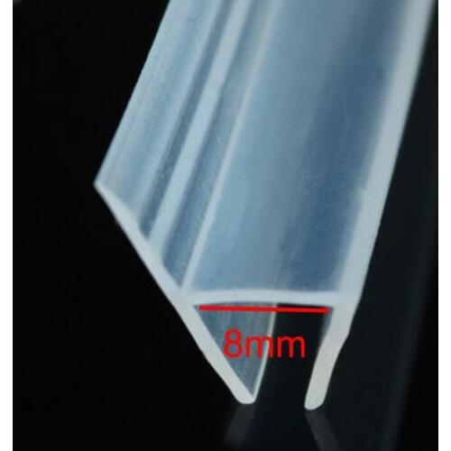 H shape bath shower glass door silicone rubber seal strip weatherstrip for 8mm glass