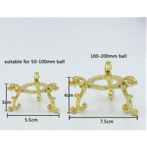 Crystal Ball Figurine Gold-plated Stand Metal Display Holder Glass Sphere Base Home Decoration Ornament Astronomy Craft Gift