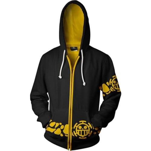 3D Printed One Piece Hoodie Trafalgar Law Cosplay Hooded Sweatshirts Men Hoodie Monkey D. Luffy Sweatshirt Coat Jacket