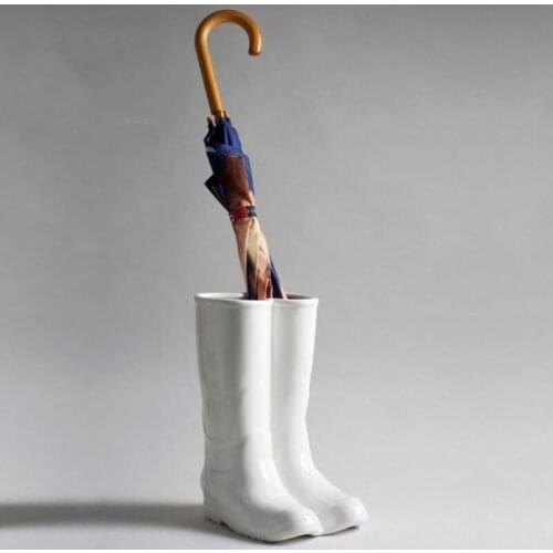 American Ceramic Rain Boots Umbrella Stands Creative Hallway Porch Umbrella Holder Decoration Household Furniture Storage Rack