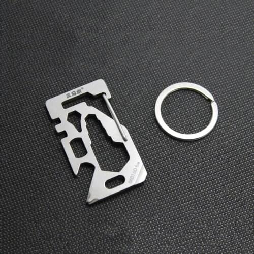 Pocket Multi Functional Tool Toolkit Spanner Wrench Spoke Key Flat & Phillips Screwdriver Bottle Opener w/ Key Ring