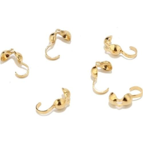 100pcs Stainless Steel 4*8.8mm Side Clamp On Bead Tip Covered Ball Chain Connectors End Caps Crimps For DIY Jewelry Making