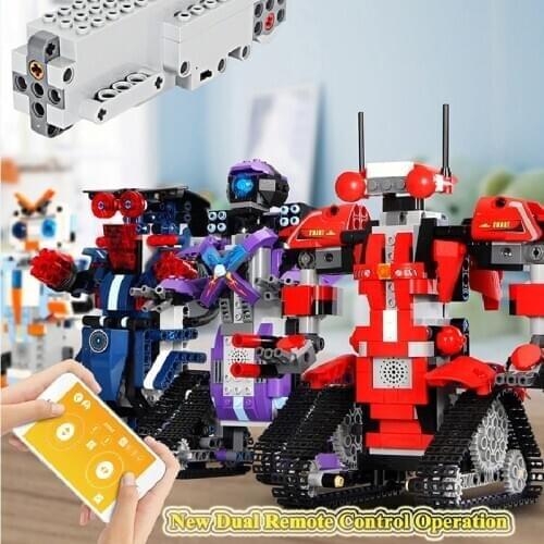 New DIY Building Blocks Robot Small Children Electric Remote Control Technology Early Educational Electronic Assembly Toy