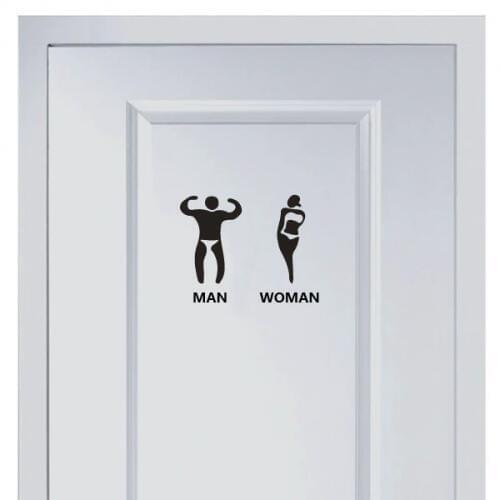 Creative Marks for Men and Womens Vinyl Toilet Sticker Fashion for Shop Office Home Cafe Hotel Toilets Door Decor Wall Stickers
