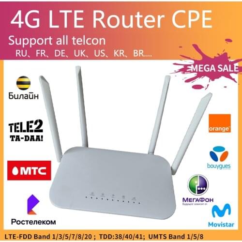 LC117 LTE CPE 4G wifi router SIM card Hotspot CAT4 32 users RJ45 WAN LAN wireless modem kuwifi