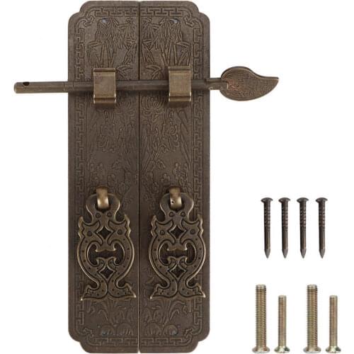 Door Handles Kit Chinese Style Antique Copper Gate Pull Handle Furniture Hardwares Smart Lock