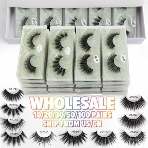 False Eyelashes 10/20/50/100pcs Wholesale 3d Mink Lashes Natural Eyelashes Makeup Eyelash Extension Volume Eyelashes In Bulk