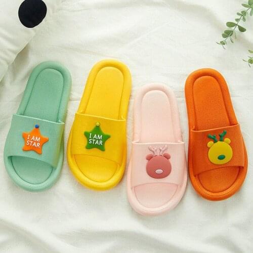 Fashion Slippers Female Summer Indoor Couple Non-slip Children Mens Household Bathroom Home Slippers Cartoon Slipperss