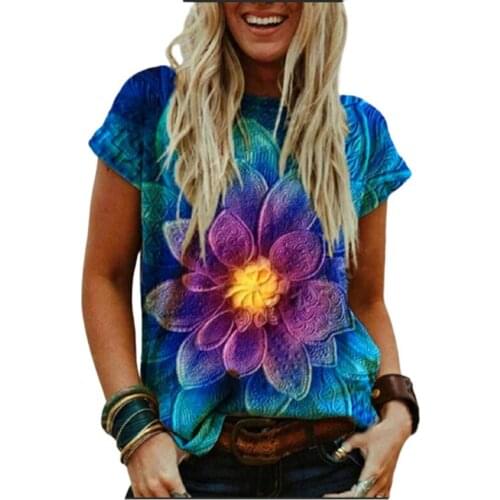 New 2021 Summer Oversized Ladies Tops Casual Streetwear Tee Top Women 3D Print T Shirt Fashion Female Short Sleeve Plus Size 3XL