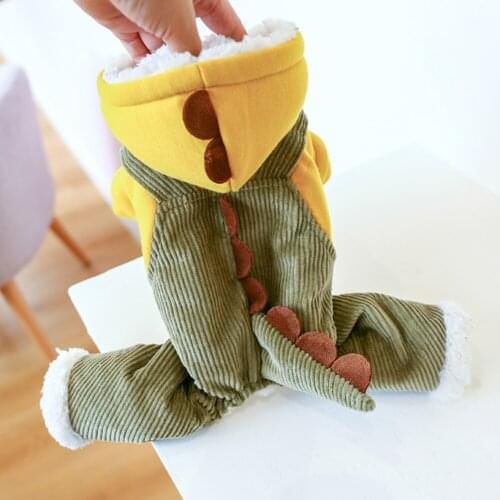 Pet Dog Clothes Winter Warm Dog Coat Thicken Pet Clothing For Small Medium Dogs Costume Dinosaur Jumpsuit Hoodies perros