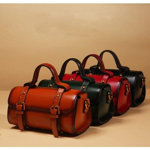 Handbags 2018 New Messenger Bags Real Leather Retro Vintage Designer Shoulder Bag Ladies Luxury Hand Bag Pillow Bag Totes Bolsa