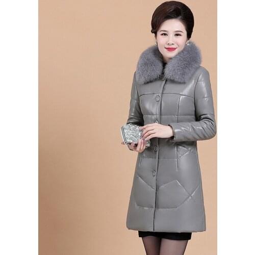 Genuine Leather Down Jacket Jacket Women Long Loose Warm Oversize Parka Coat Lady Winter White Duck Down Jacket Outerwear Female