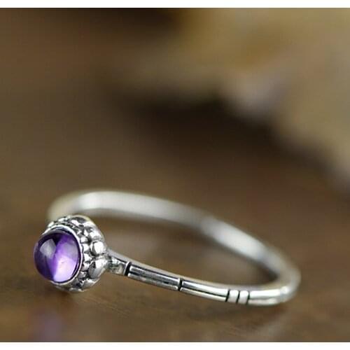 2018 new original design natural 925 silver mosaic crystal ring, female flower bud Bead Silver Jewelry Ring