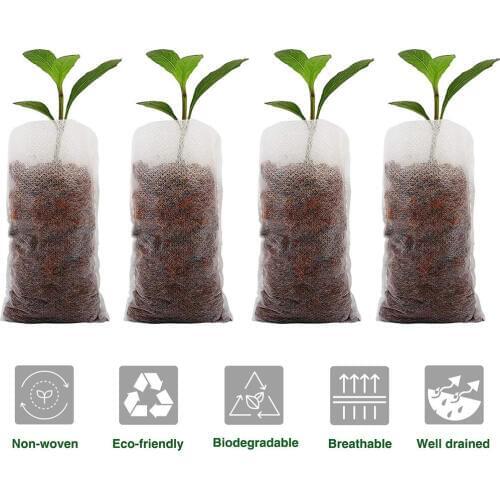 100pcs garden seedlings environmental nursery bags Non-woven material Cultivate various flower plant for home garden farm