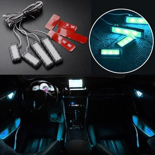 12V LED Car Atmosphere Light Ambient Inner Door Bowl Handle Lights Auto Armrest Light Door Interior Decorative Accessories