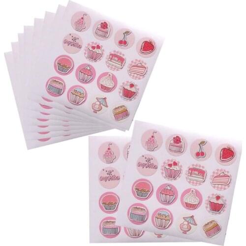 160pcs Sweet Cake Candy Baking Bag Sticker Seals Labels Decals Wrapping Gift Tags Decorative Scrapbooking DIY Daily Stickers