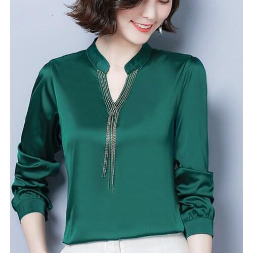 2019 Novas Mulheres Da Moda T-shirt de Manga Longa Com Decote Em V SOlidos Magro Roupas Femininas Elegante Festa Casual