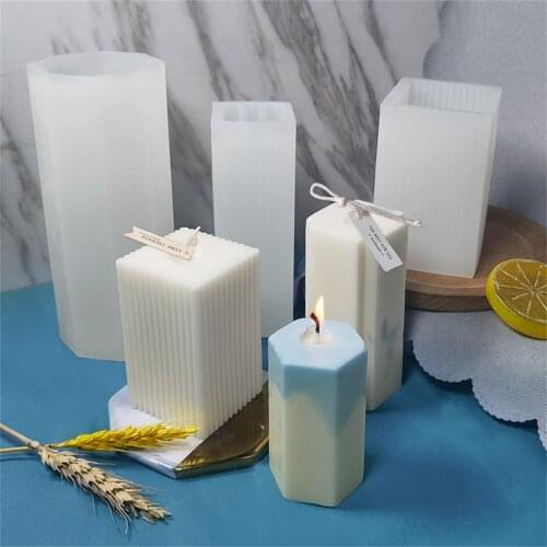 3D Rectangular Soy Wax Candle Mold DIY Silicone Plaster Candles Mould Soy Aroma Wax Soap Mold Candle Crafts Home Decoration