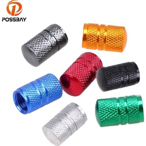 POSSBAY 4Pcs Round Tires Wheel Stem Air Valves Cap Tyres Accessories Dustproof Cover Caps for Car Truck Motorcycle Bike Bus
